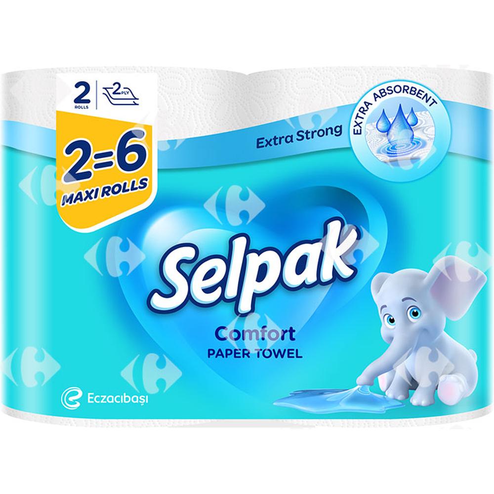 [642948] Essuie Tout Comfort Maxi Rolls 2 Plis Selpak 2 unités