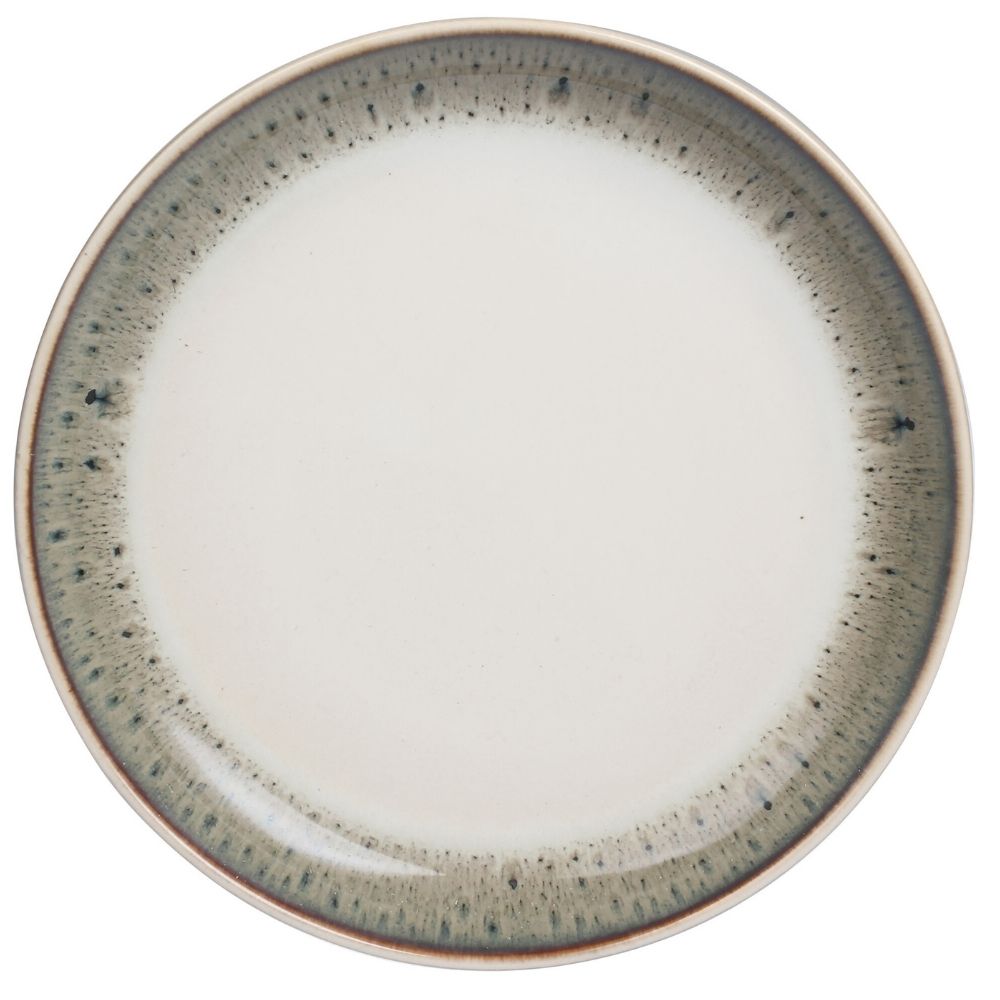 [730501] Assiette Dessert Kasa en Porcelaine Blanche Côtelé 20cm
