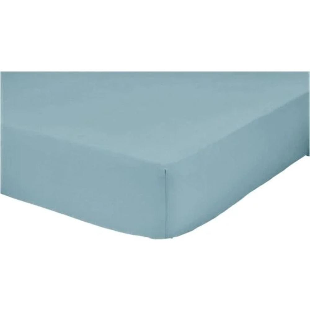 Drap Housse Bleu Clair 100% Coton Tex Home 160x200cm