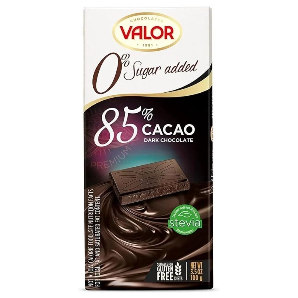[715251] Tablette Chocolat Noir 85 % Sans Sucre Ajouté Valor 100 g