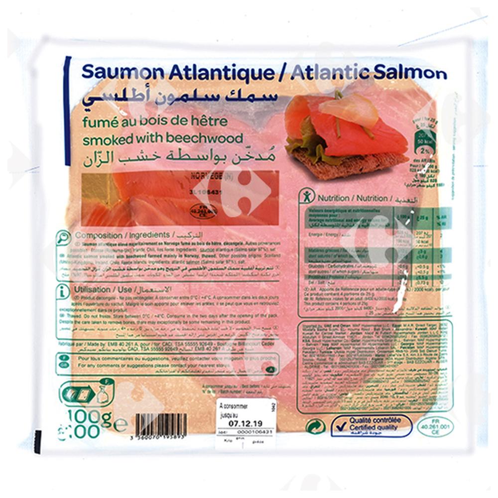 [504676] Saumon Fumé Carrefour Blanc 100g