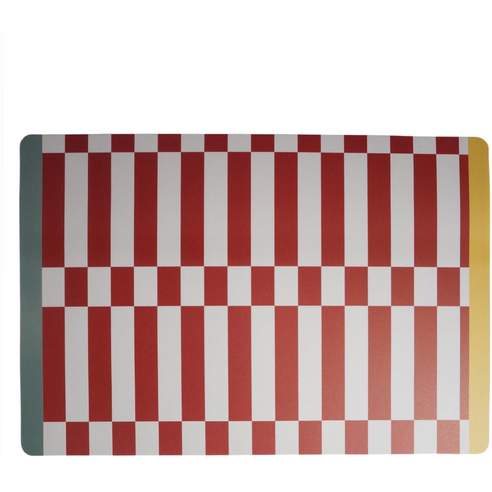 Set de Table Rectangulaire Raye Rouge Graph Kasa 30x45cm