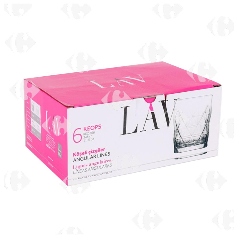 [664887] Lot de Verres à Eau 345 Cc Lav Keops 6 unités