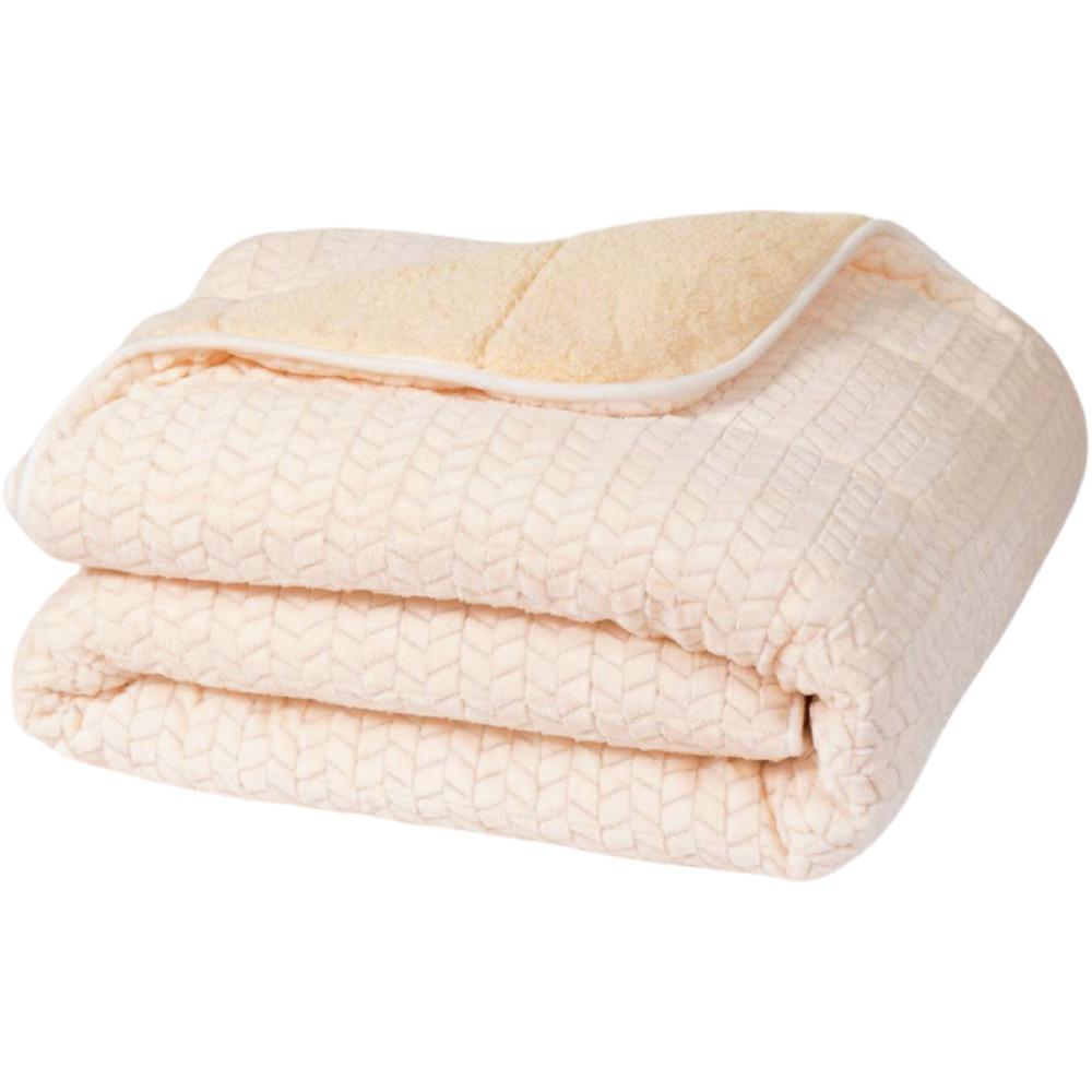 [703185] Couette en Flanelle Unie Mouton Brun 580g/m²