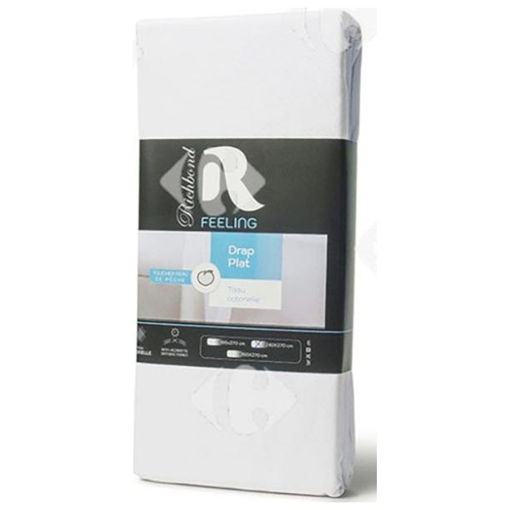 Drap Plat en Microfibre Blanc 100% Cotonelle Richbond 240x270cm