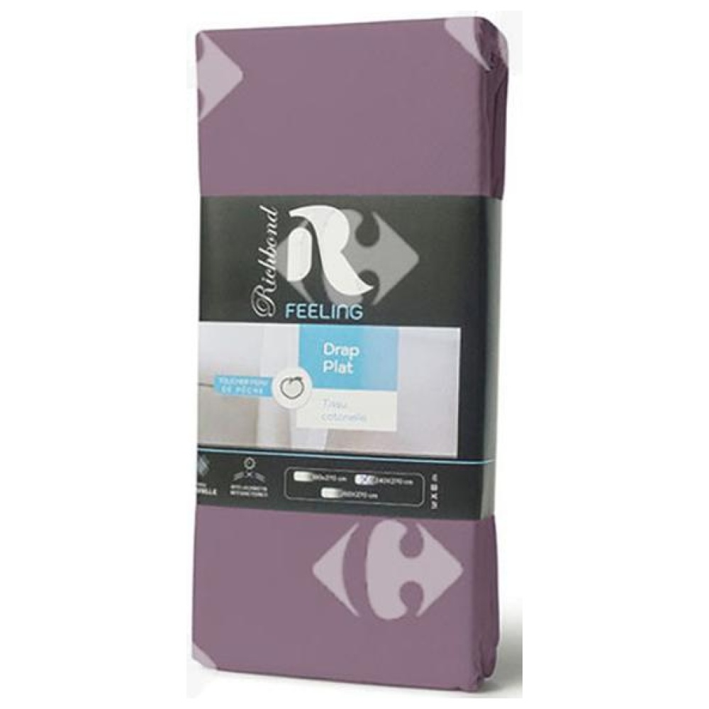 Drap Plat en Microfibre Violet 100% Cotonelle Richbond 180x270cm