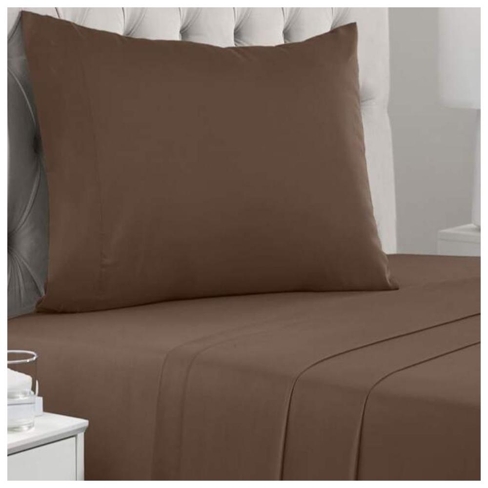 [703148] Drap Plat Marron Coton Bio Tex Home 180x300 cm