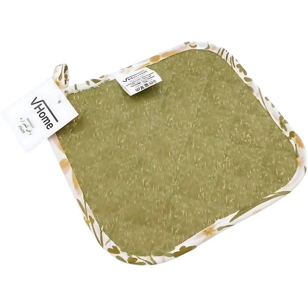 [715205] Manique de Cuisine Uni Vert Fleur 20x20cm