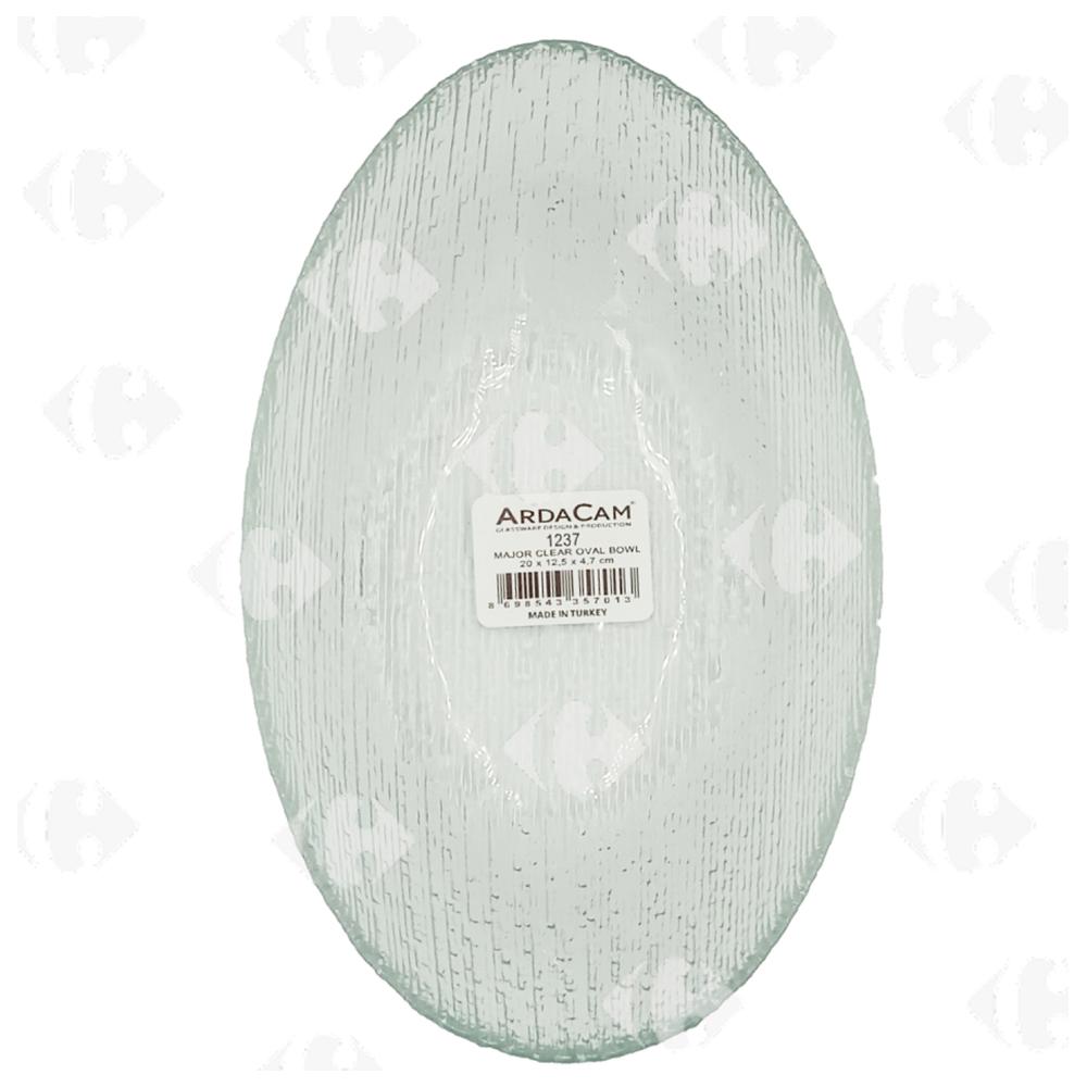 Ravier Ovale en Verre Grav Ardacam 20x12,5x4,7cm.