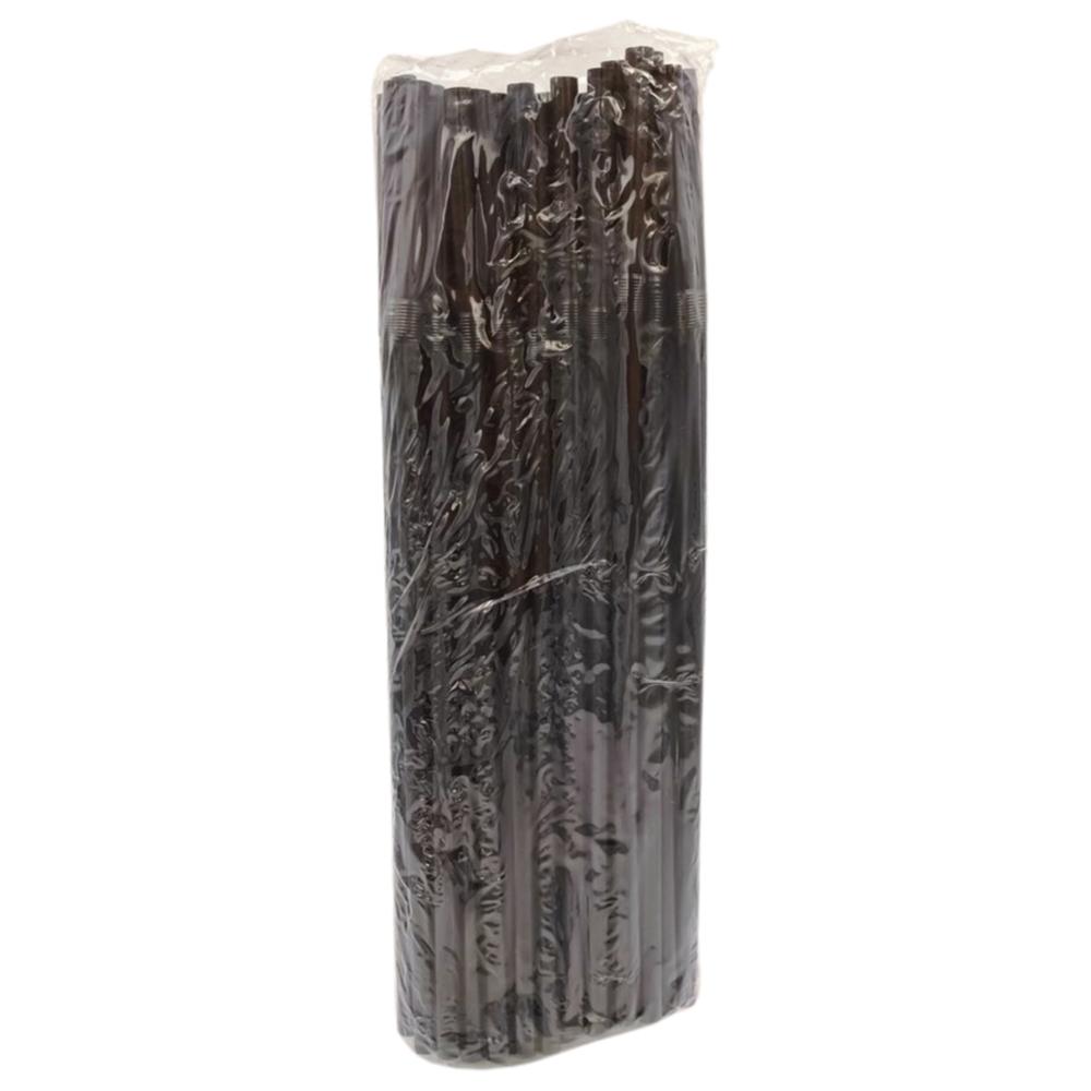 [708037] Paille en Plastique Noir 50 unités