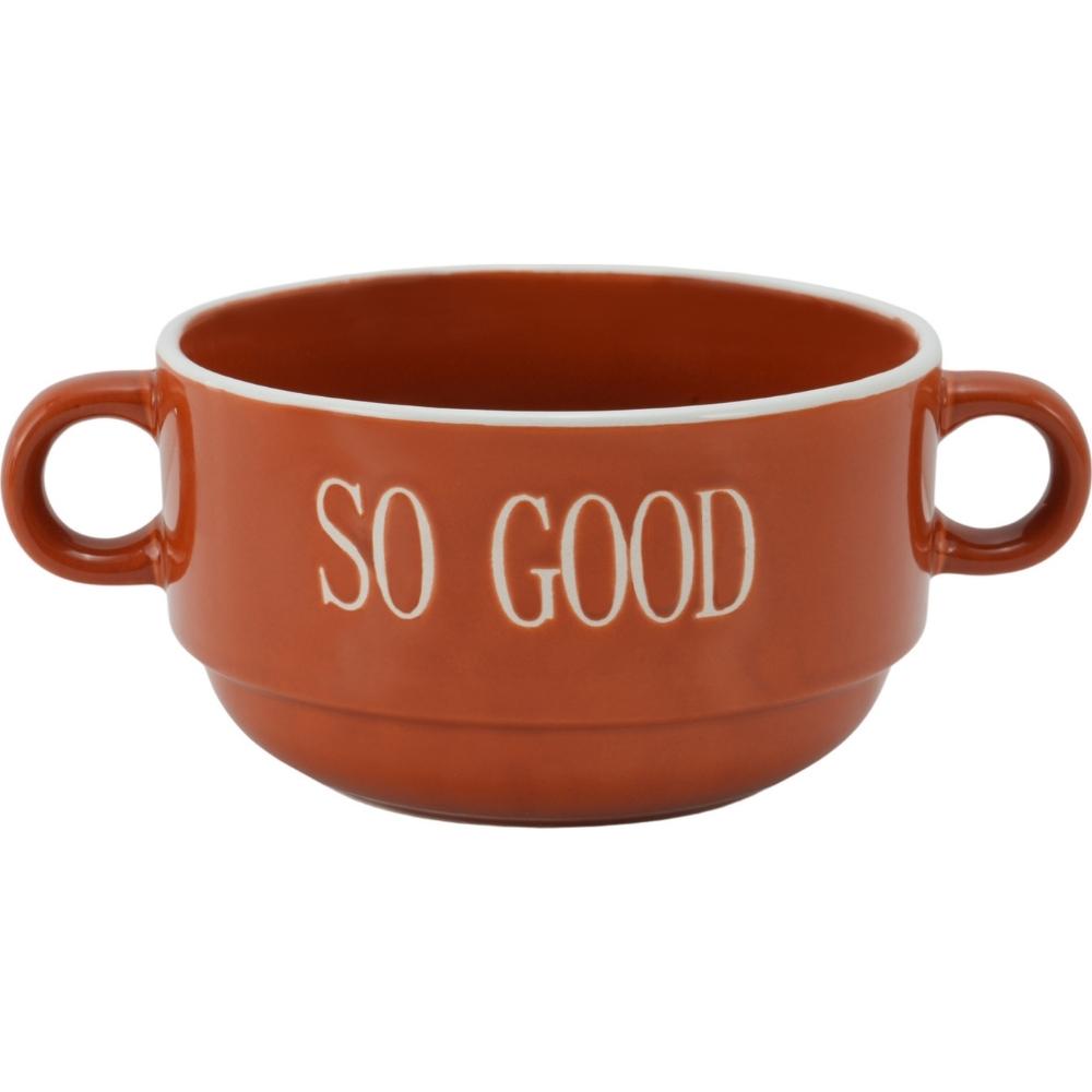 Bol Porcelaine Rouge "So Good" avec Manche Kasa 14 cm