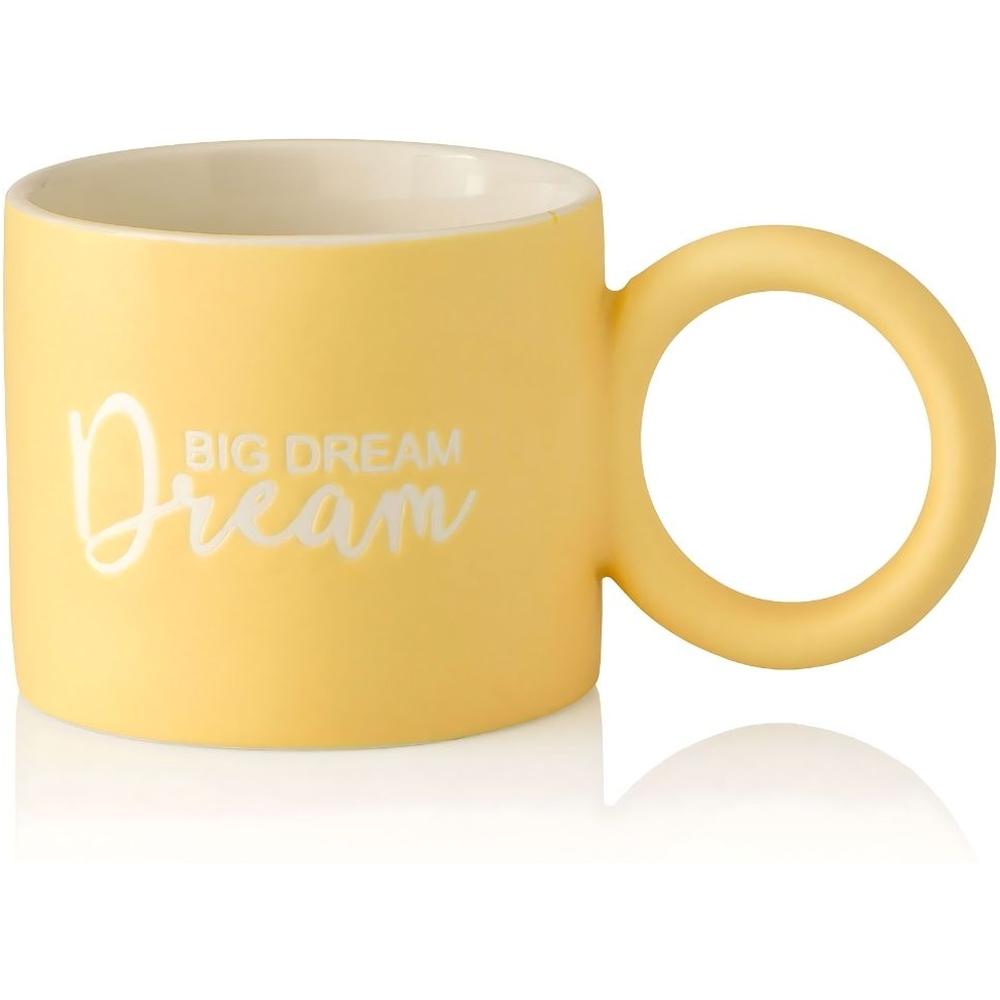Mug en Porcelaine Dream Jaune Manche Anneau Kasa 35cl 9x7,8 cm