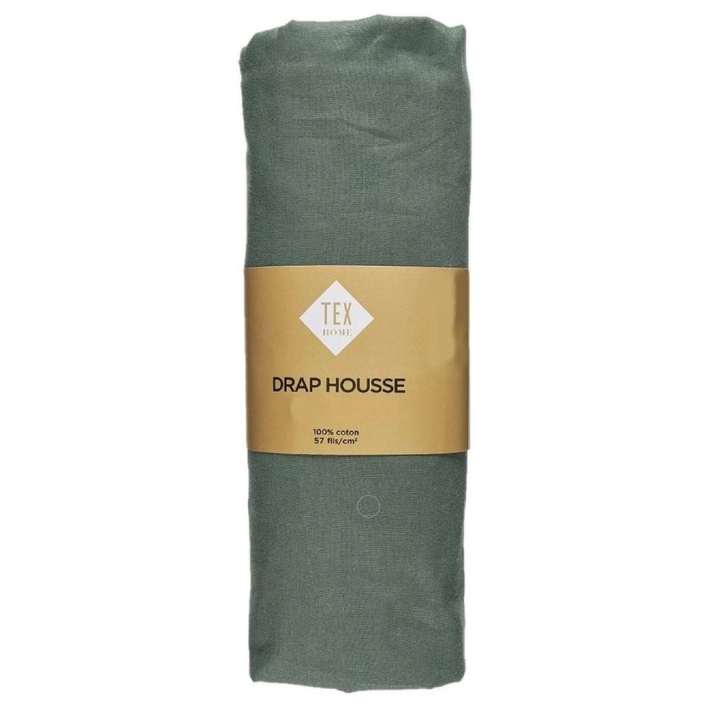 [673479] Drap Housse Kaki Tex Home 160x200 cm