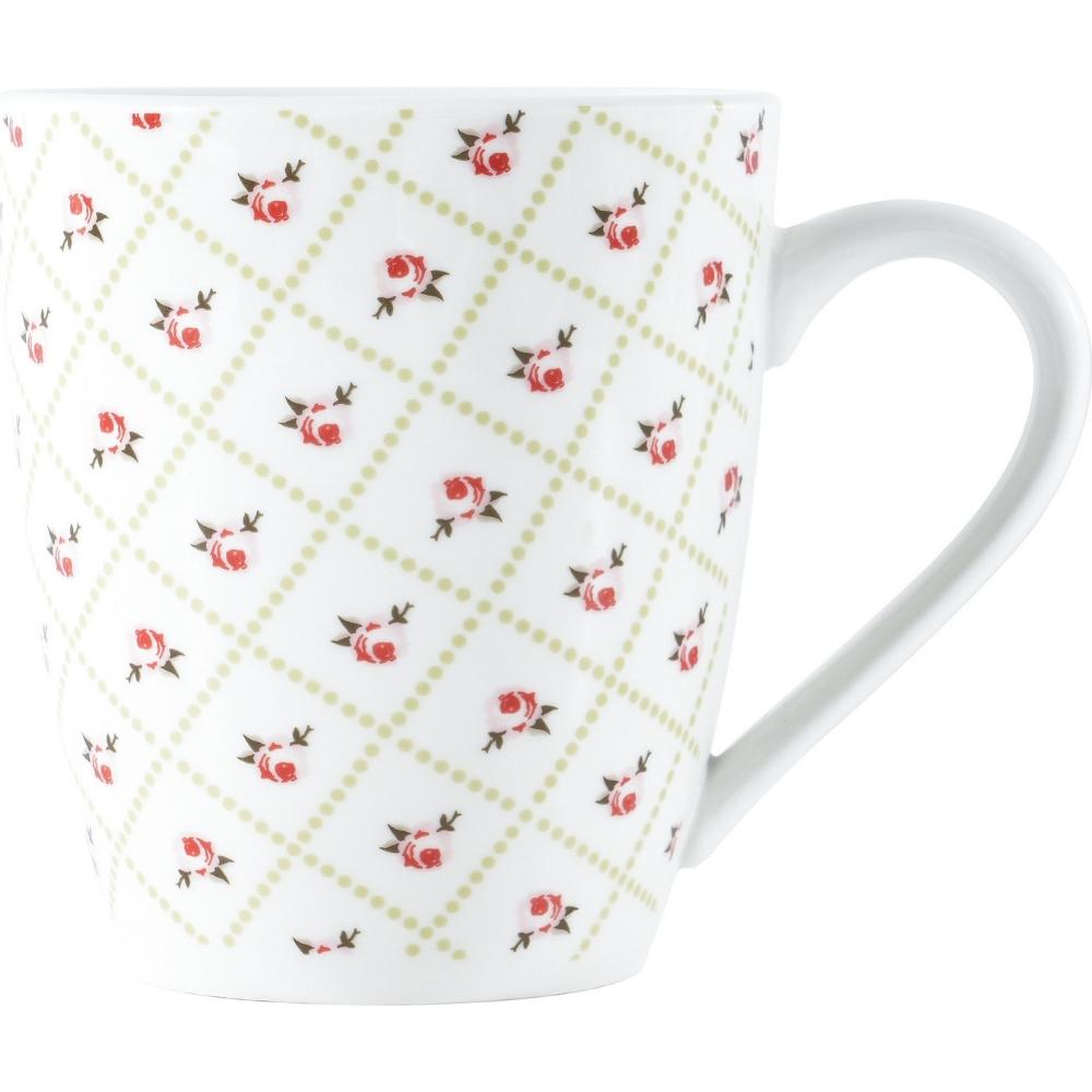 [722674] Mug en Porcelaine Blanche Fleurs Kasa 36 cl