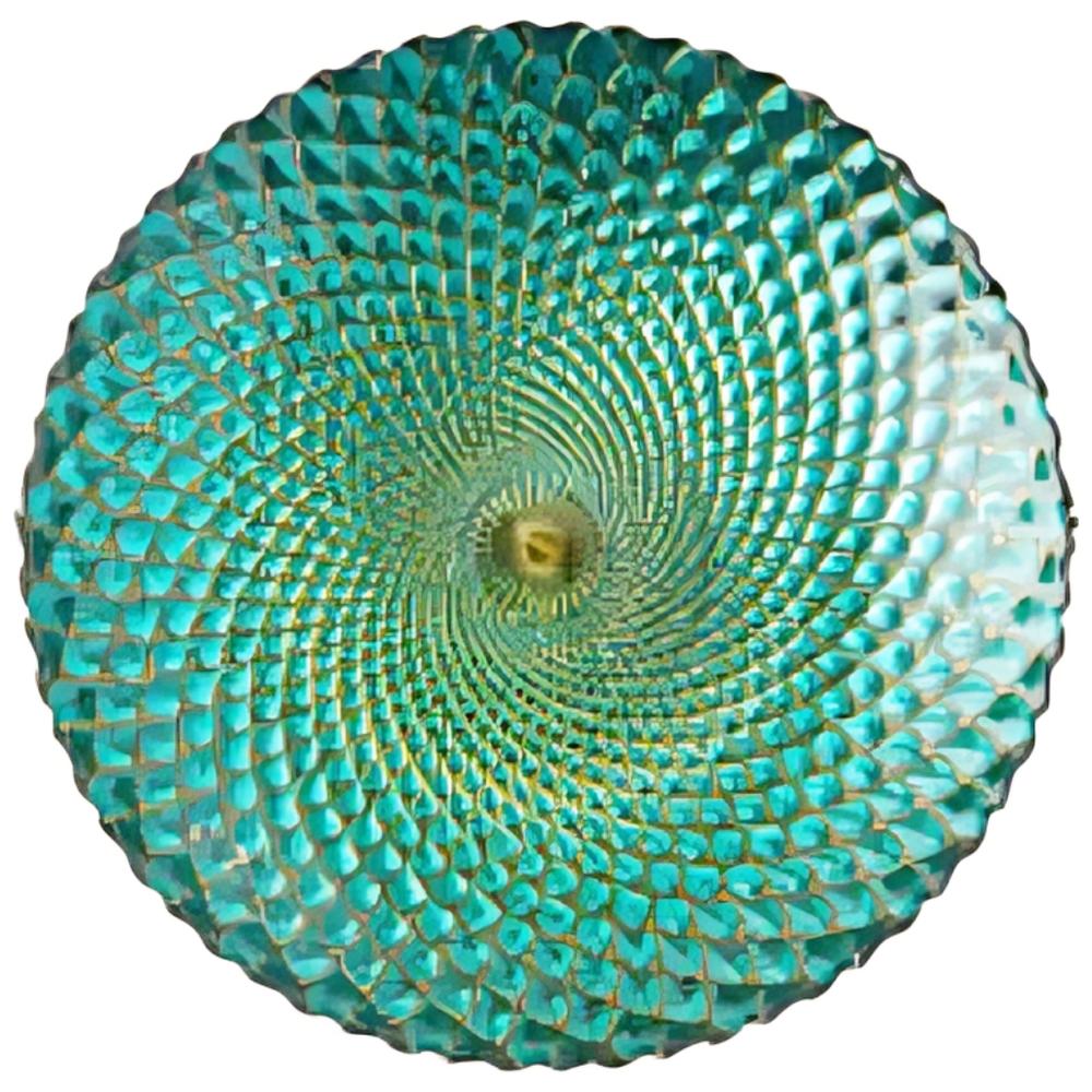 [710136] Assiette en Verre Couleur Vert Zelazo 15cm.