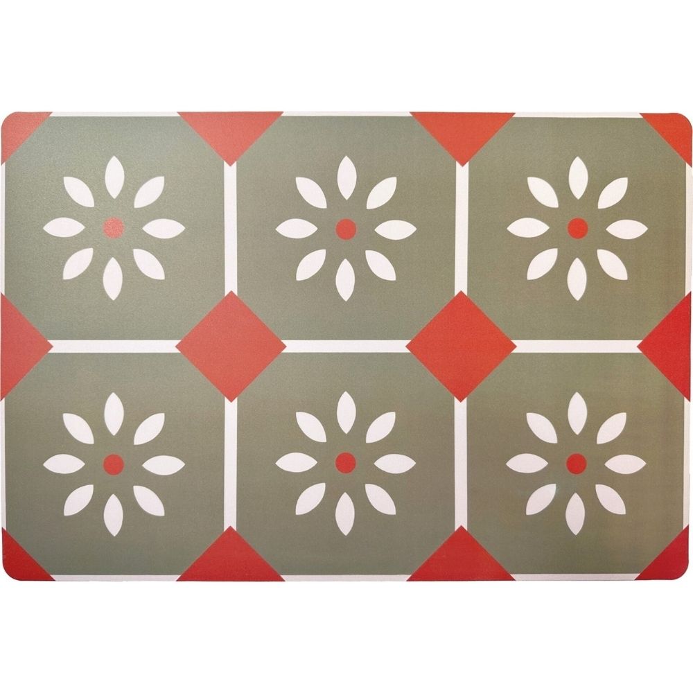 [732013] Set de Table Rectangulaire Plastique Vert Kasa 45x30cm