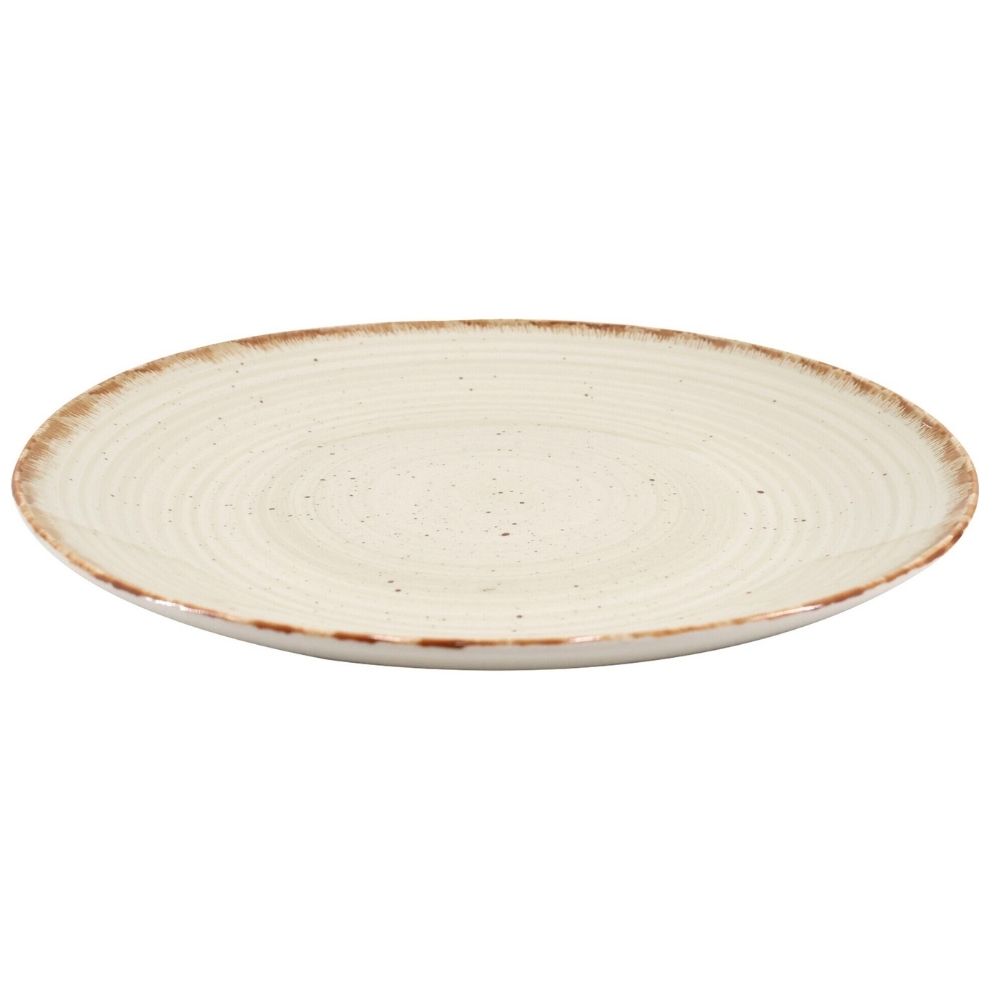 [730423] Assiette Plate Kasa en Porcelaine Beige Moura 27cm