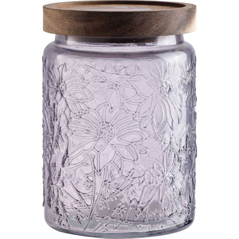 [731164] Bocal en Verre Gravé Lilas Kasa 10x14cm
