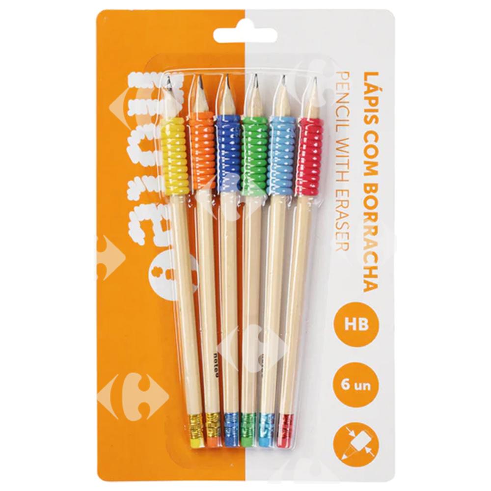 Set de 6 Crayons HB à Gomme et Grip Note