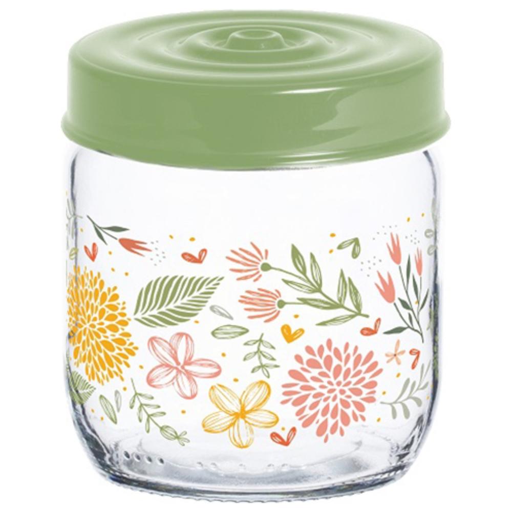 [723628] Bocal en Verre Décoré Botanique 42cl