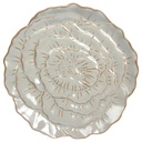 Assiette Kasa en Porcelaine Présentation Grise Fleur 20cm