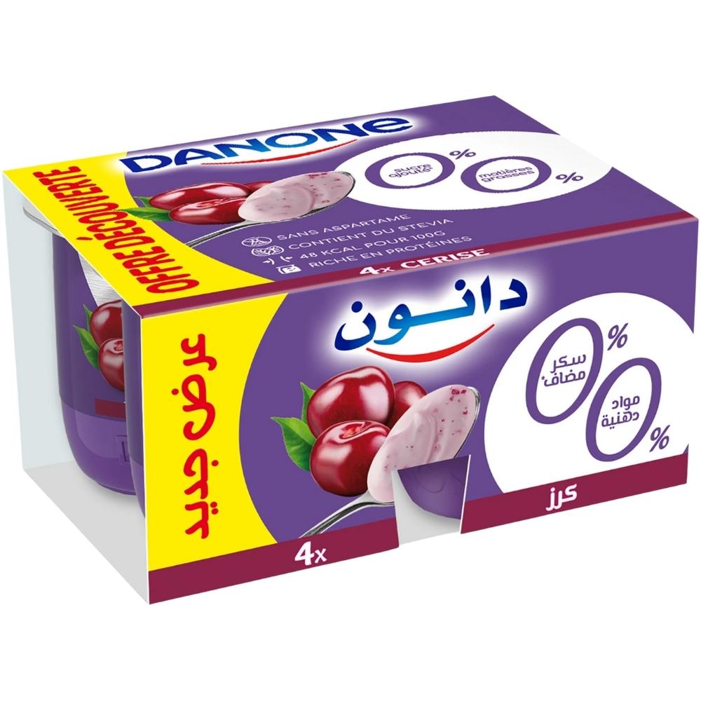 [727818] Surpack Double Zéro 0% Cerise Danone 105g 4 unités