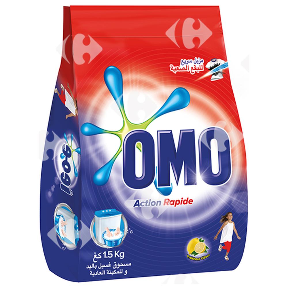 [359874] Détergent Lessive en Poudre Main Citron Omo Matic 1,5kg.