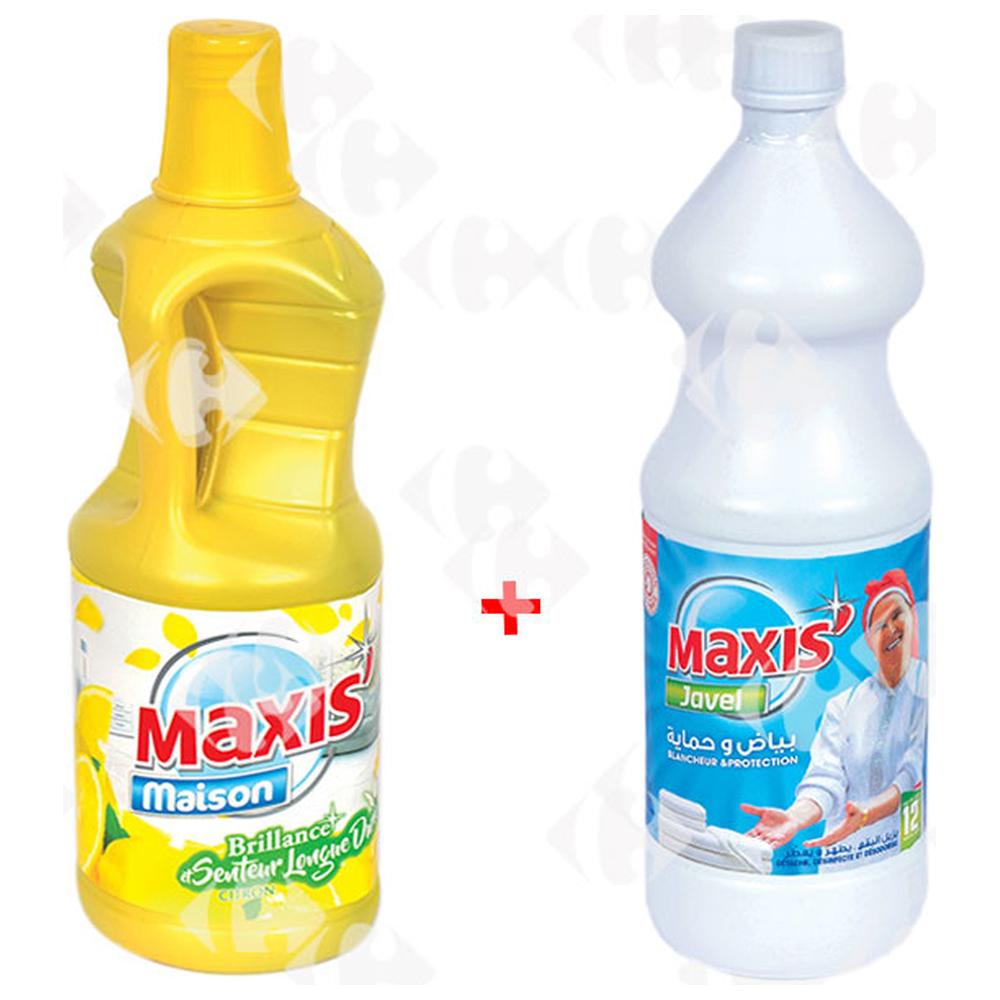 [353486] Lot Nettoyant Ménager Maxi's 1L + Eau de Javel Maxi's 1L Gratuit
