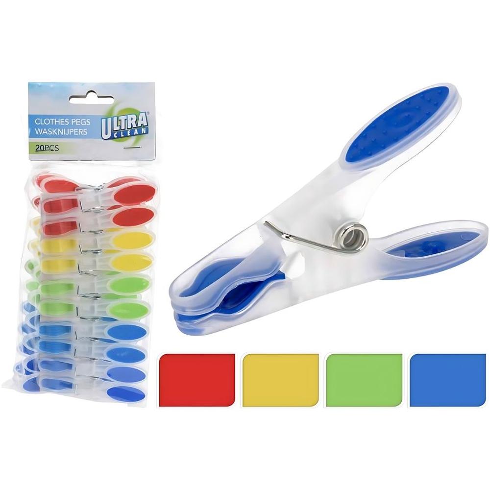 [713723] Pinces à Linge en Plastique Colorées 20 pièces