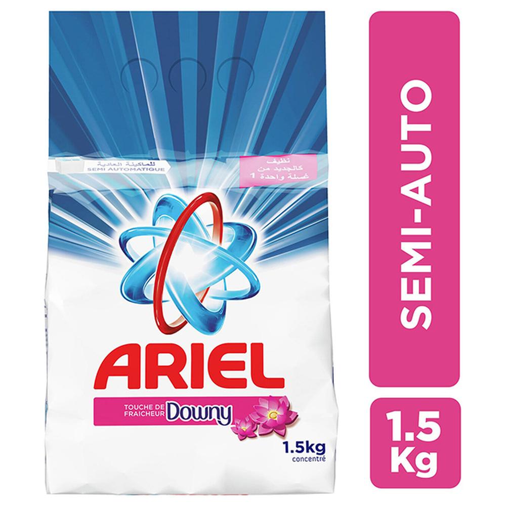 [542436] Détergent Lessive en poudre Main et Machine Semi-automatique Fraicheur Downy Ariel 1.5Kg.
