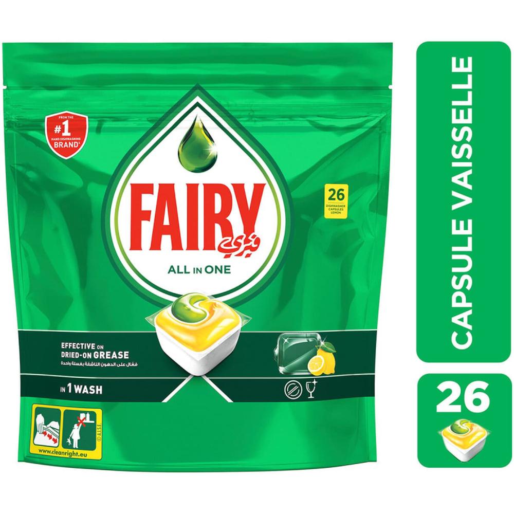 [658348] Pastilles Lave-vaisselle Tout-En-1 Plus Citron Fairy 26 unités