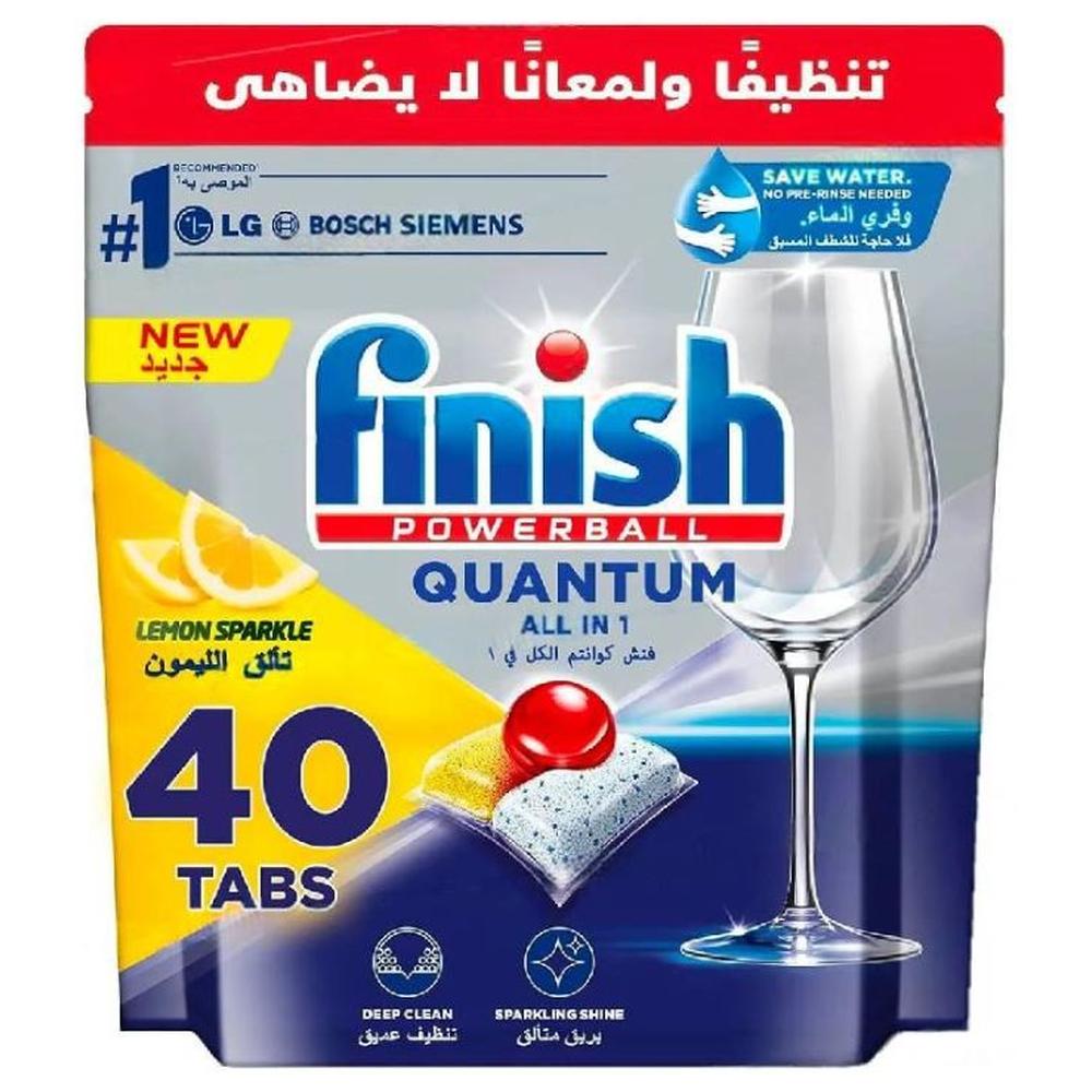 Pastilles Lave Vaisselle Quantum All-in-One Citron Finish  40 Tablettes
