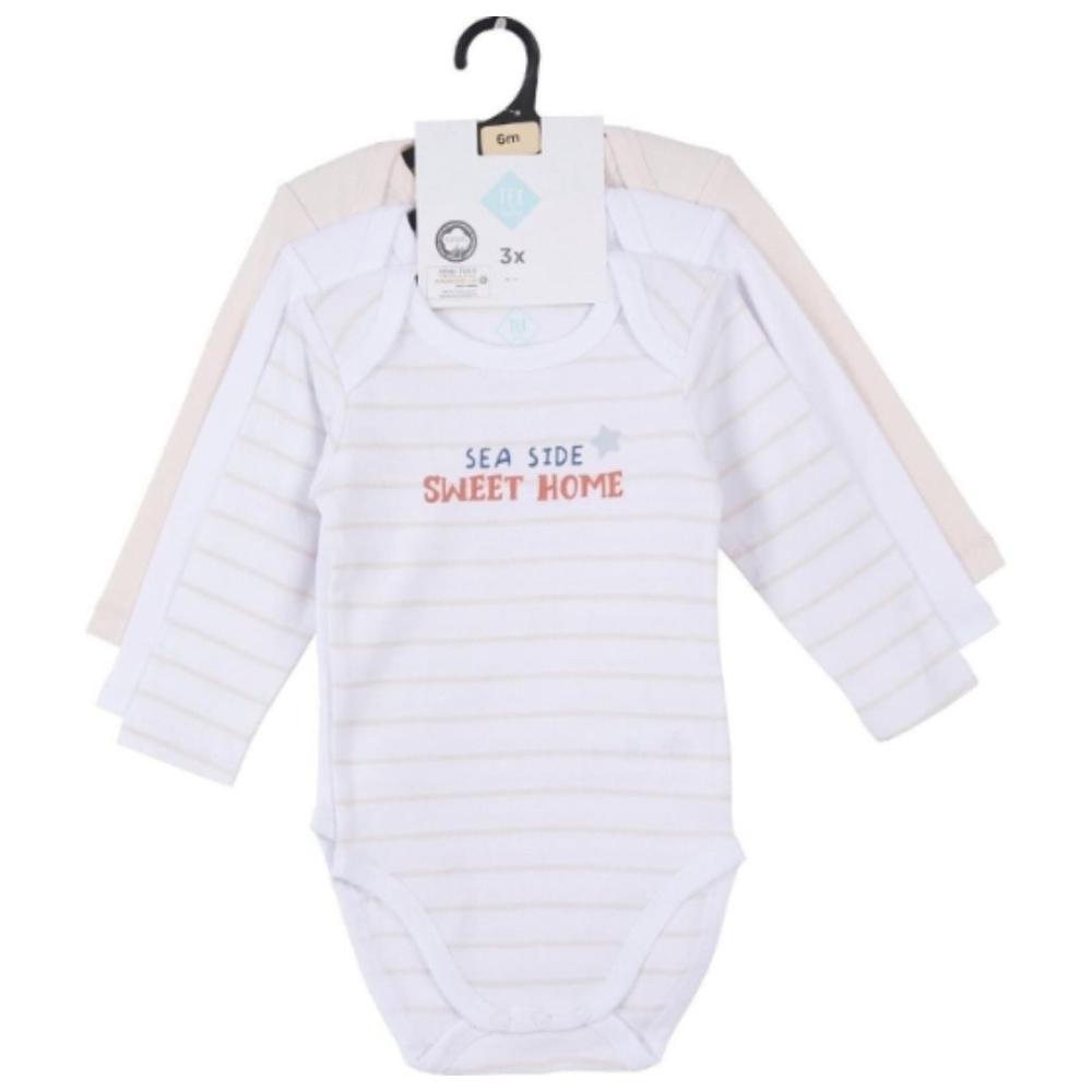 [701723] Body pour Bébé Fille Manches Longues en Rose Tex Home 3 pièces