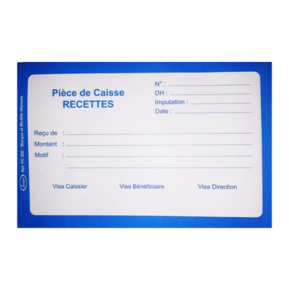 [589875] Carnet Pièces de Caisse Recettes