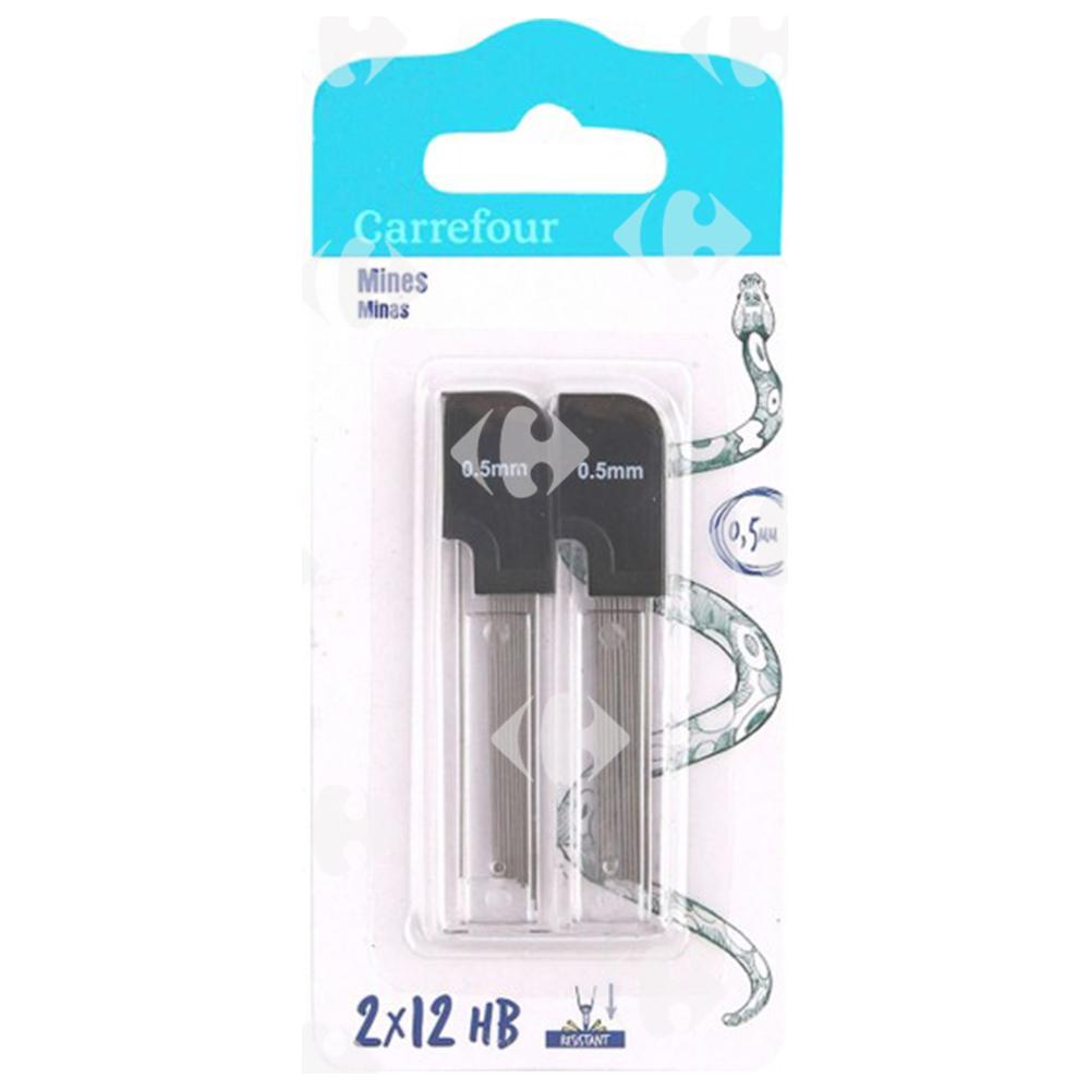 Mine HB Carrefour 0.5mm 24 unités