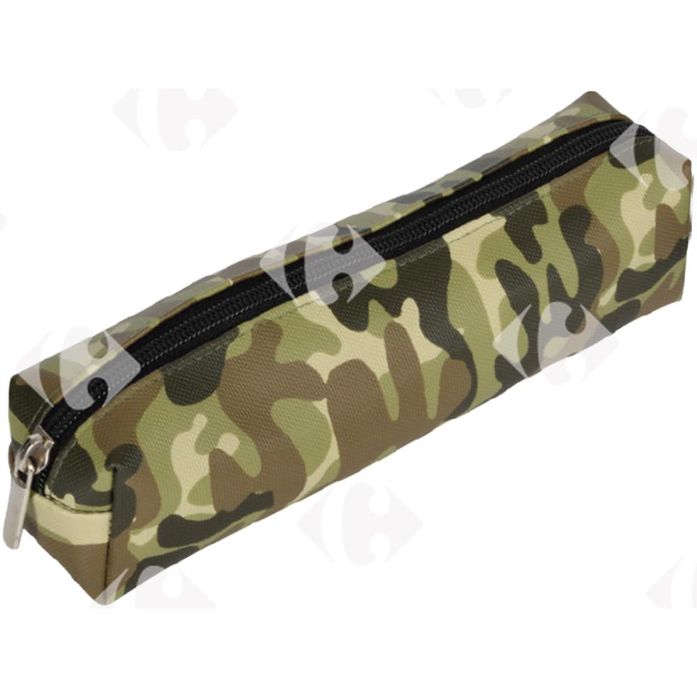Trousse avec motif militaire Couleur kaki 22x22x8cm