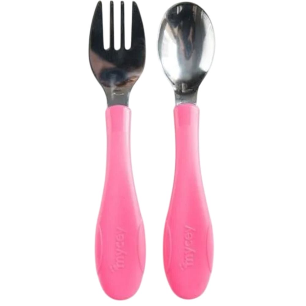 [714075] Ensemble de Couverts pour Bébé en Acier Inoxydable Mycey Rose