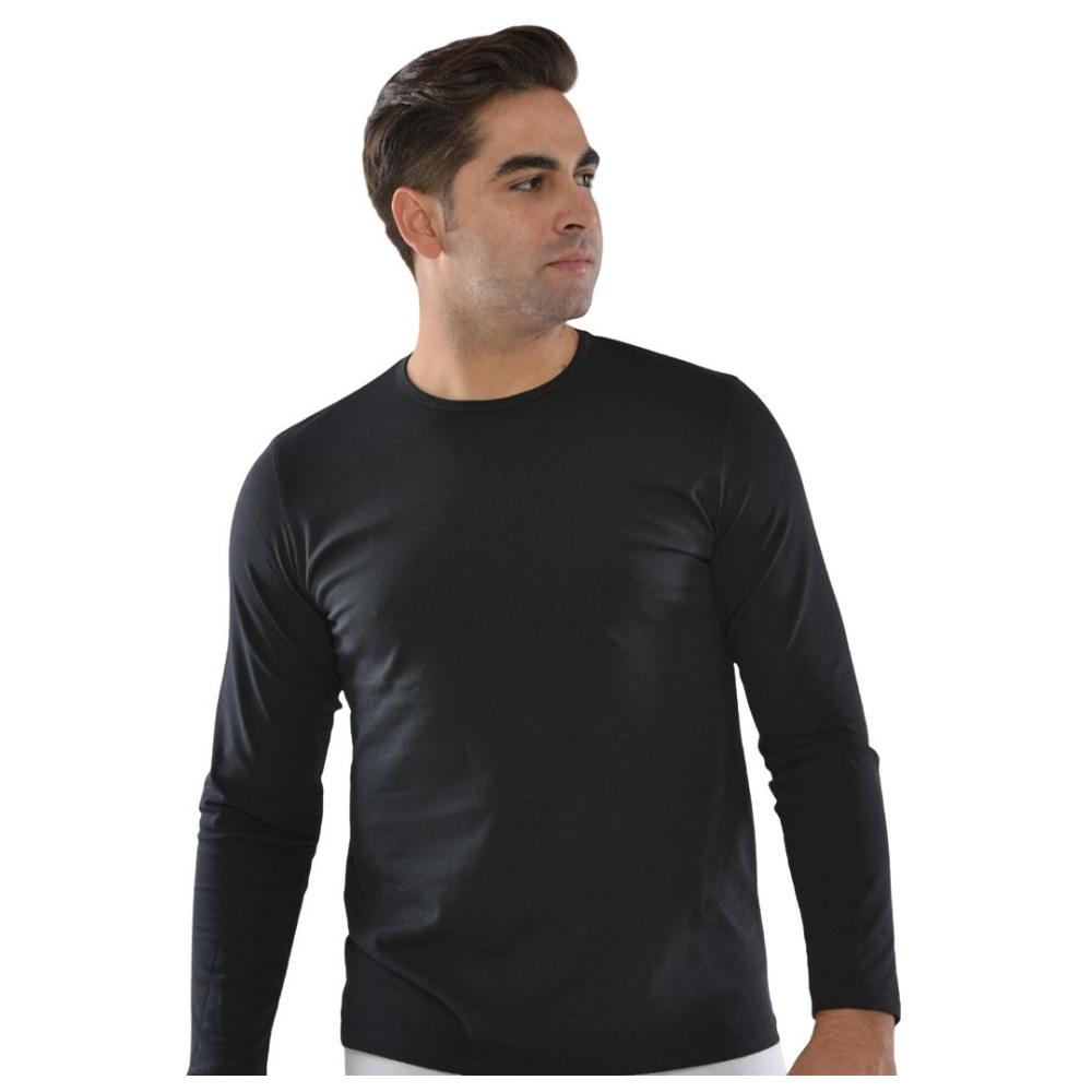 Pull Homme à Manches Longues Col Rond Noir - Taille L