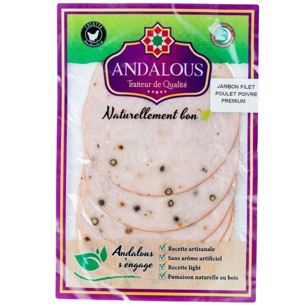 [566702] Jambon de Filet au Poivre - Charcuterie - Andalous 100g.