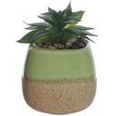 Pot Vert Beige Plante Artificielle Kasa 9x6cm