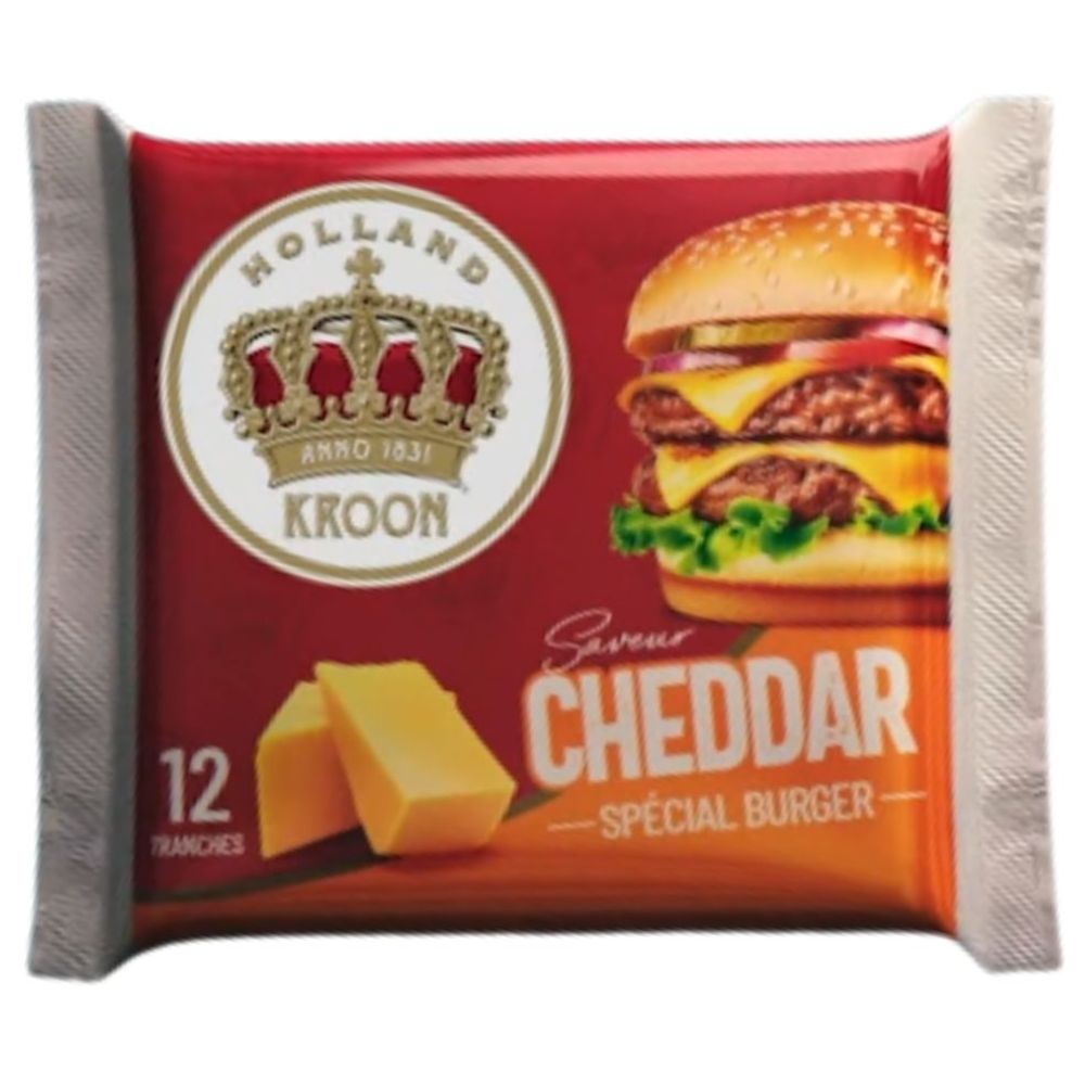 Tranche Fromage Fondu au Cheddar Kroon 12 Tranches 200 g