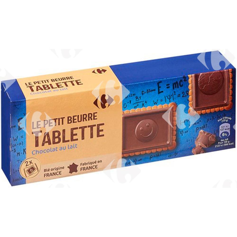 Biscuits Petit Beurre Tablette Chocolat au Lait Carrefour150g