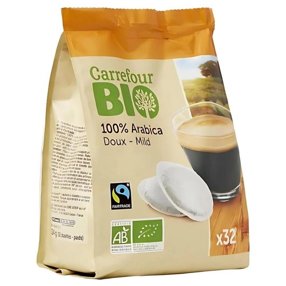 Café Dosettes Arabica Doux Carrefour Bio 32 unités