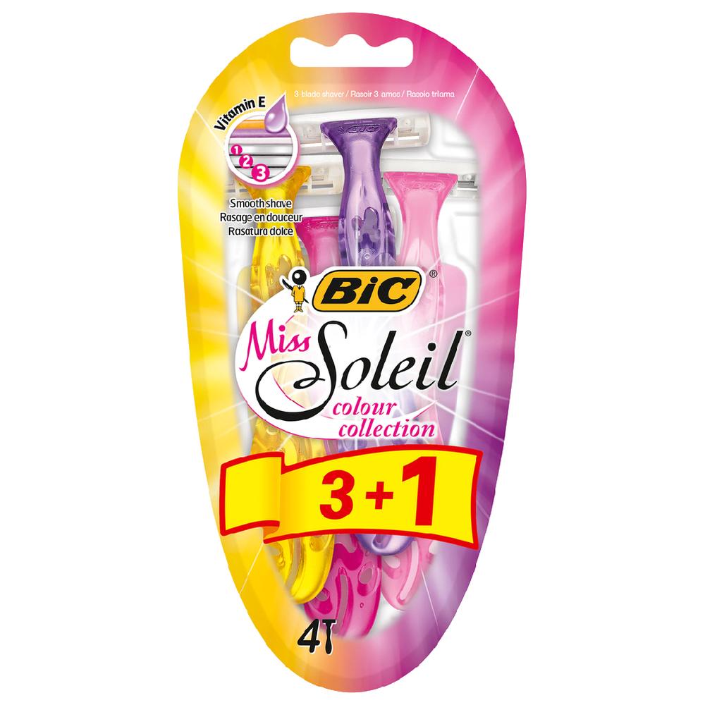 [640918] Rasoir Miss Soleil Colour Collection Bic 3 unités + 1 Gratuit