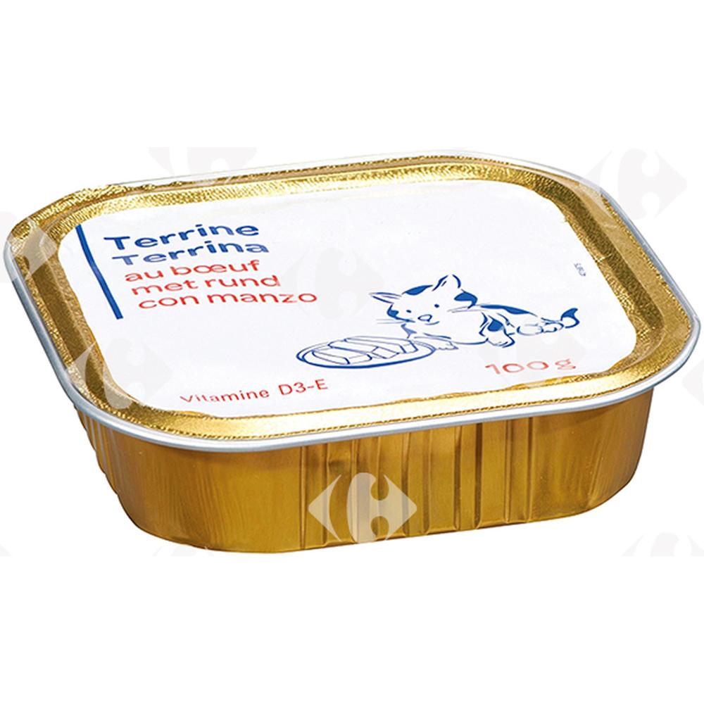 Barquette Bœuf pour Chat Carrefour Blanc 100g