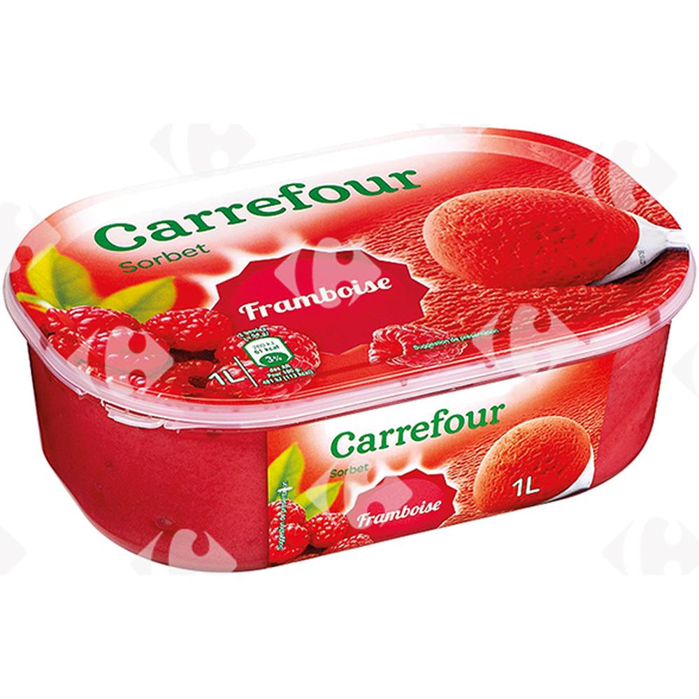 [531976] Sorbet à la Framboise en bac Carrefour 1L