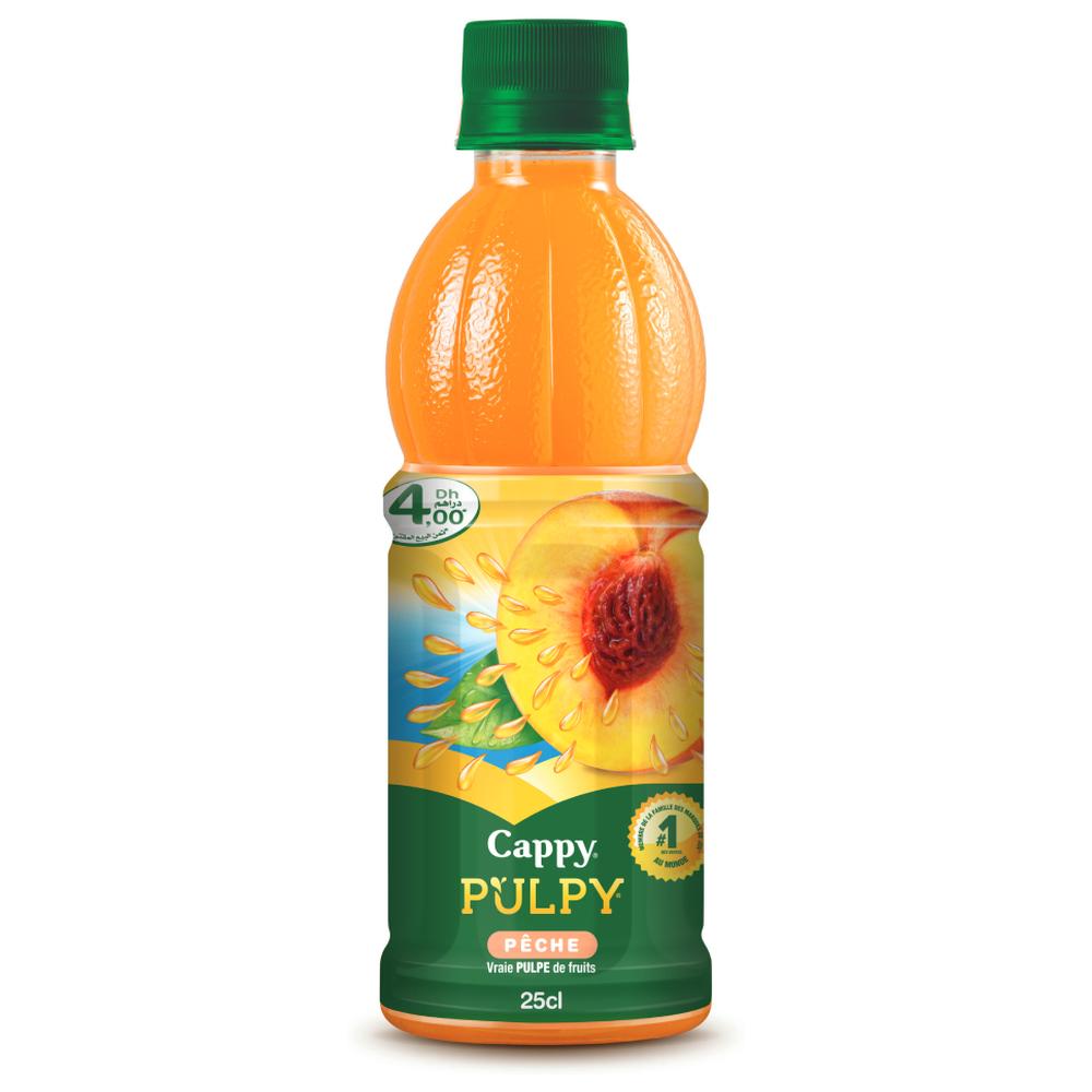 Jus Cappy Pulpy pêche bouteille 25cl.