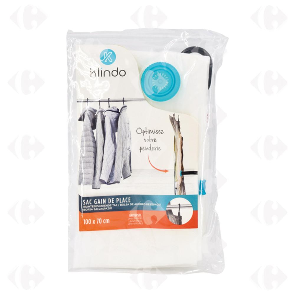 [654766] Housse de Rangement sous Vide Cintre 70x100cm Klindo 1 unité
