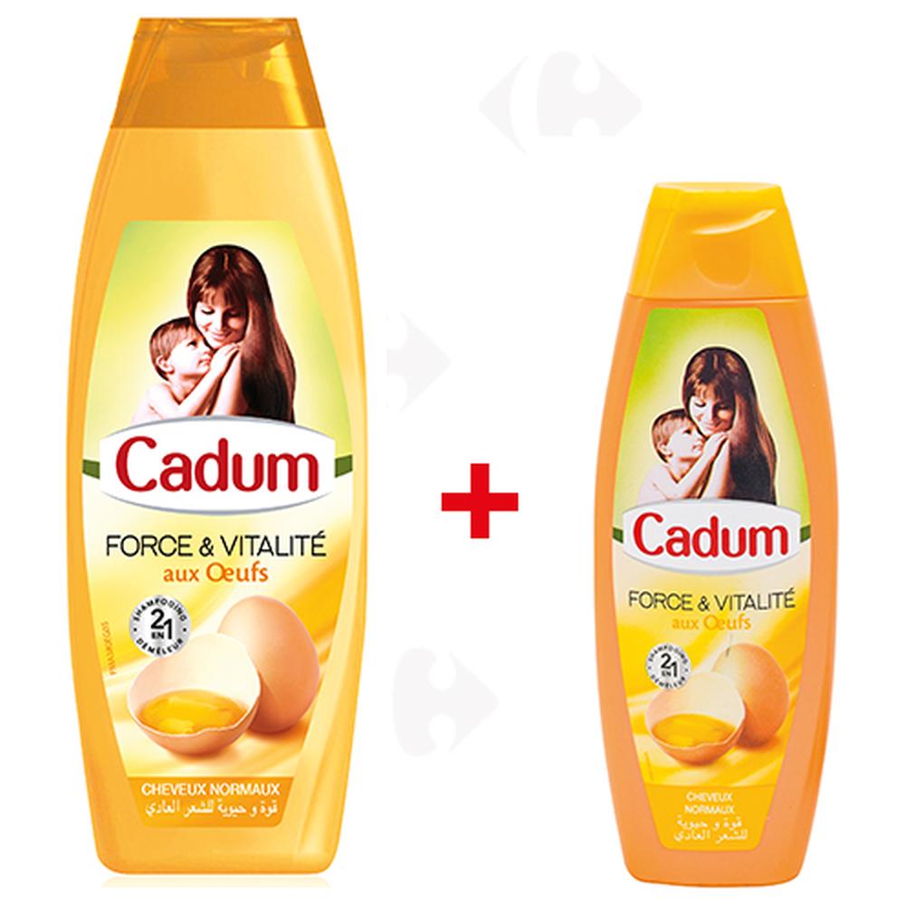 Lot Shampoing aux œufs Cadum 650ml + Shampoing aux œufs Cadum 190ml Gratuit