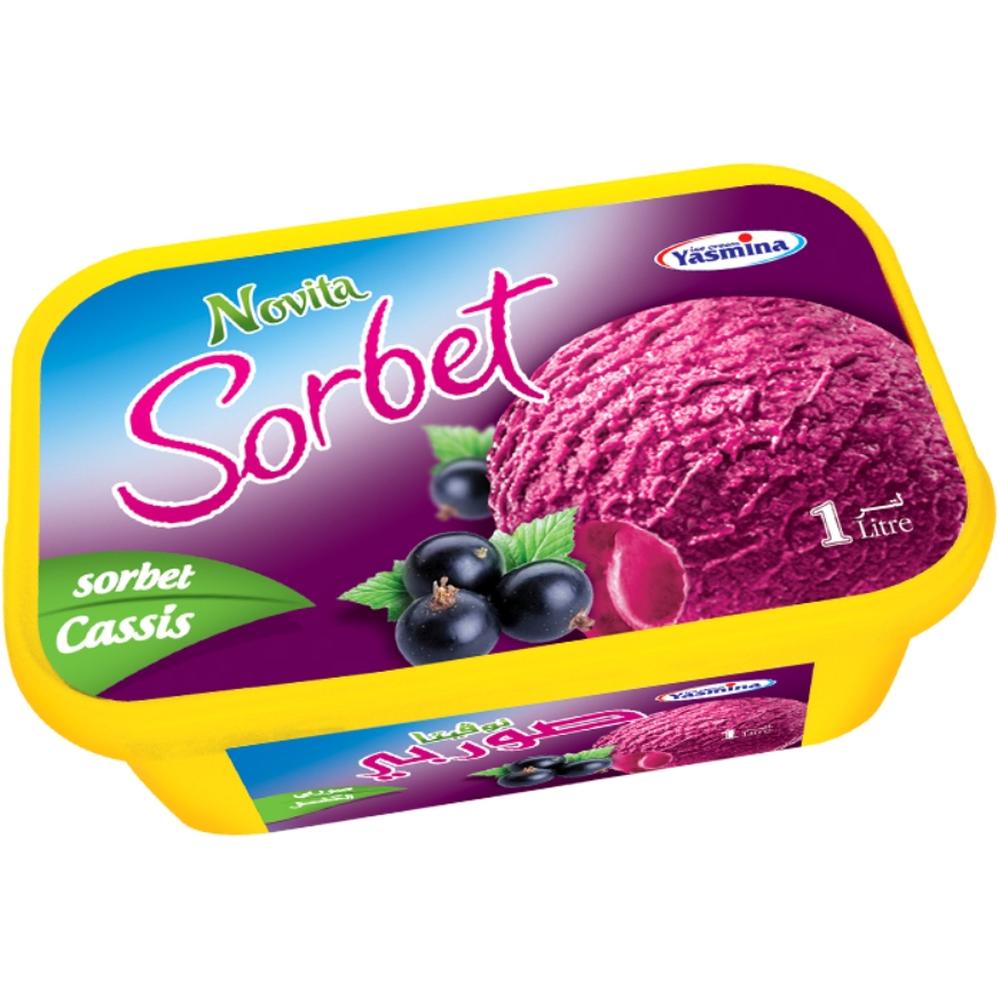 [616215] Sorbet Cassis en Bac Novita 1L